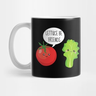 Lettuce Be Friends Funny Tomato And Lettuce Mug